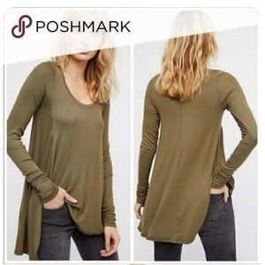 Free People Olive Green Swing Tunic, Size Small (EUC)